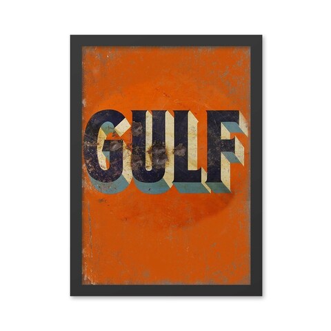 Tablou decorativ, Gulf (55 x 75), MDF , Polistiren, Portocaliu/Negru