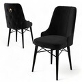 Set de scaune, Charlotte, Pare, Metal, Negru
