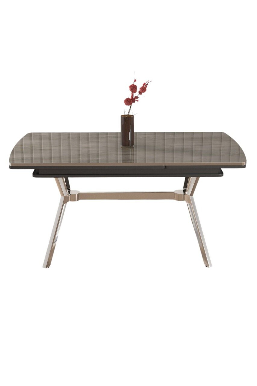 Masa extensibila, Hanah Home, Nis, 89x76x150 cm, Antracit / Crom — imaginea 2