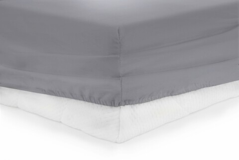 Cearceaf de pat cu elastic Grey Heinner, 140×200 cm, 100% bumbac, gri