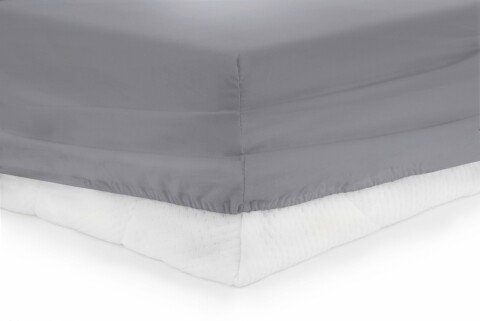 Cearceaf de pat cu elastic Grey Heinner, 140x200 cm, 100% bumbac, gri