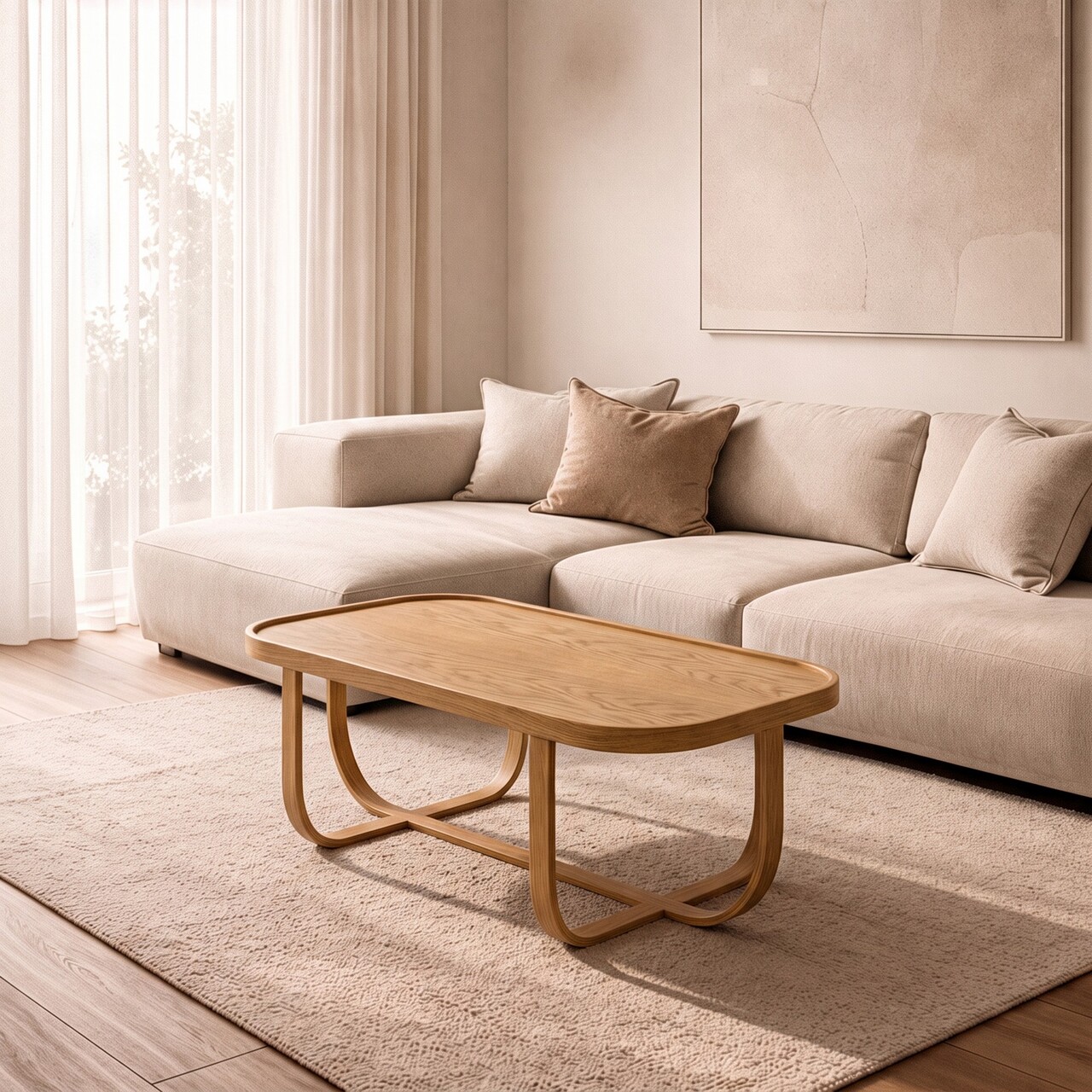 Masuta de cafea, Hanah Home, Tual 110, 110x42x70 cm, LEMN MASIV DE STEJAR, Stejar