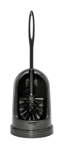 Perie pentru toaleta, wenko, standard black, 14 x 14 x 40 cm, plastic, negru