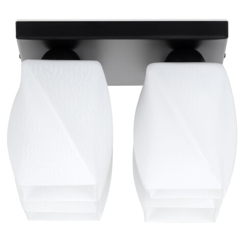 Plafoniera, eurostil light, nex, 28 x 28 x 20 cm, 4 x 60 w, e27, metal/sticla, alb/negru
