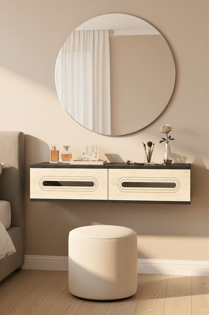 Dulap, Hanah Home, Rany 120, 120x25.5x29.6 cm, Antracit / Travertin / Argint — imaginea 3