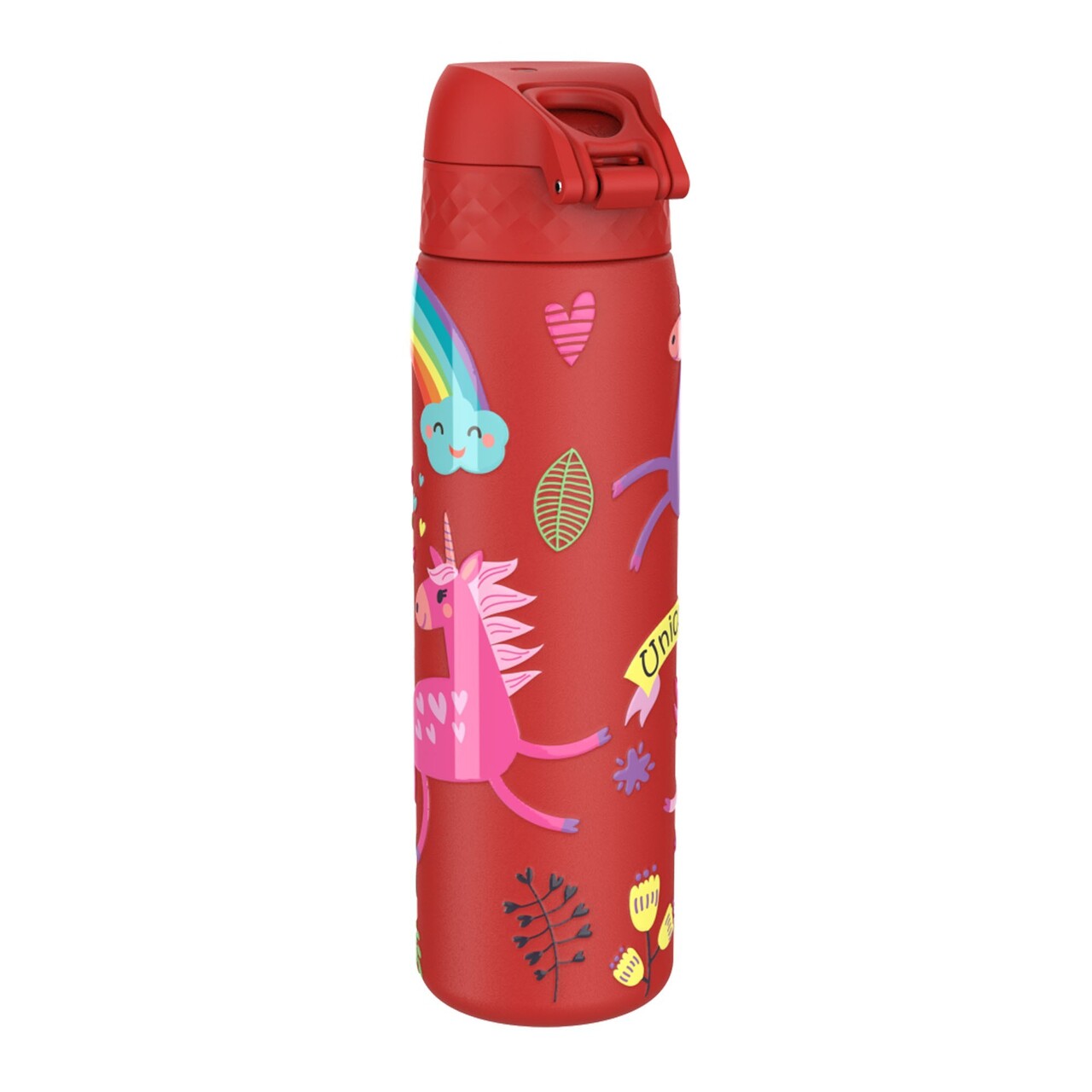 Sticla apa pentru copii Slim, inox, 600ml, Red, Unicorns - Ion8 - view 3