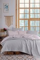 Cuvertura Single 155x200 cm, Solid - Powder, Grey, Eponj Home, 65% bumbac/35% poliester