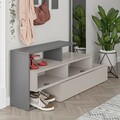 Cuier Ramda, Decortie, 154x35x137 cm, cafeniu/antracit