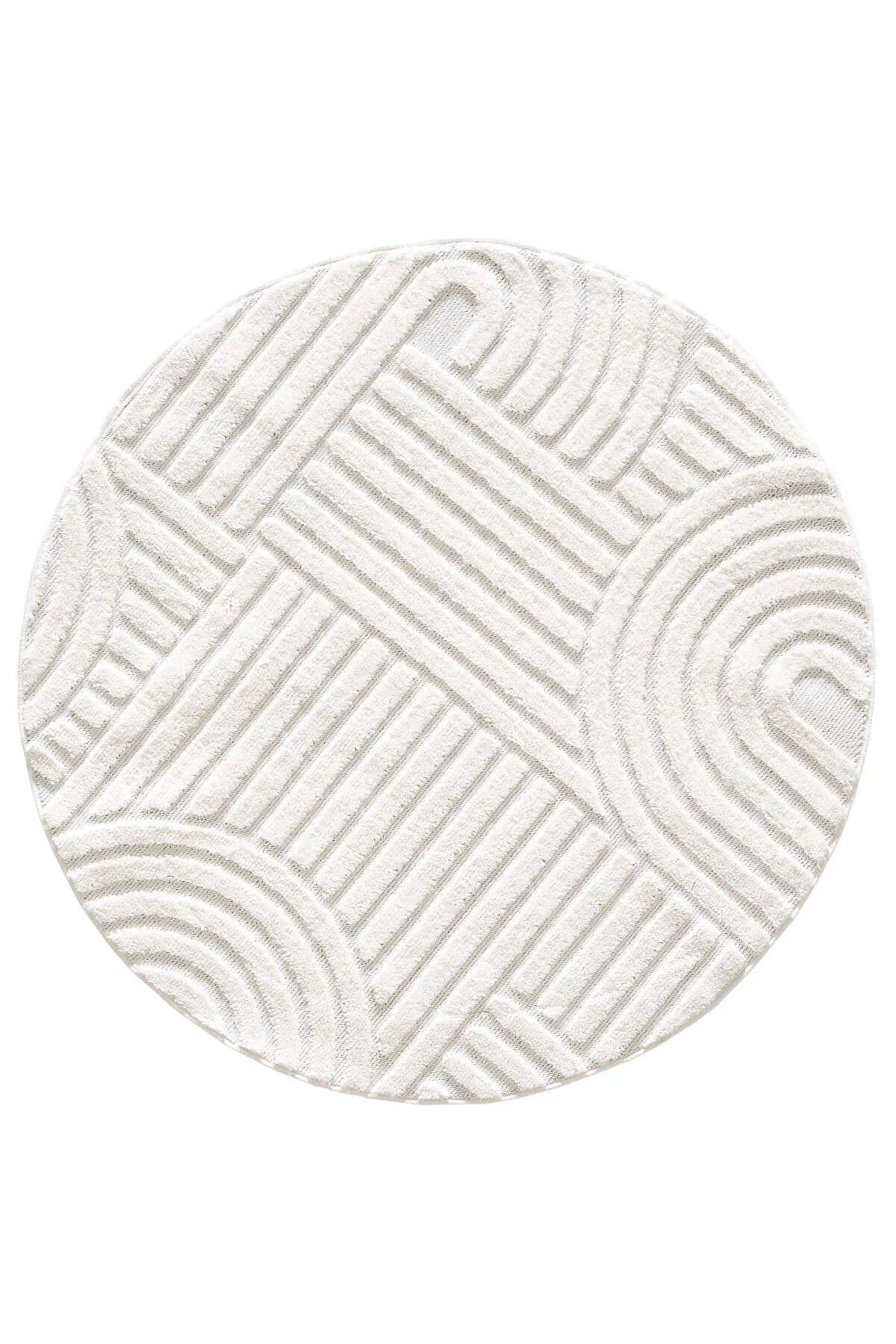 Covor, 691B Round, 120x120 cm, Polipropilena, Crem