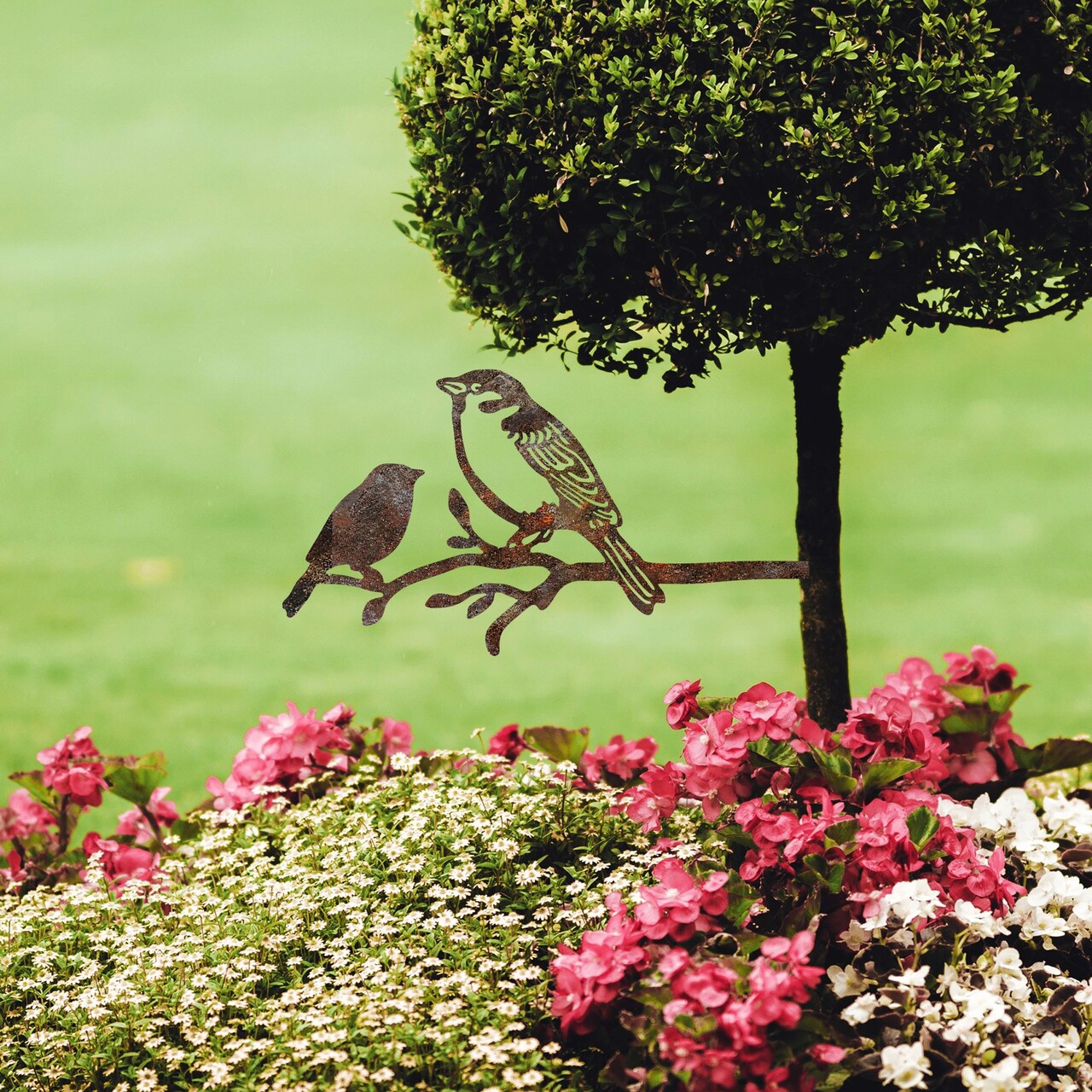 Obiect decorativ de grădină, Bird On The Branch 02, 40x20 cm, Maro - view 2
