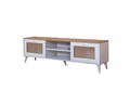Comoda TV, Wolina, Goose, 55x180x41 cm, Corp: 100% MDF, Alb / Stejar