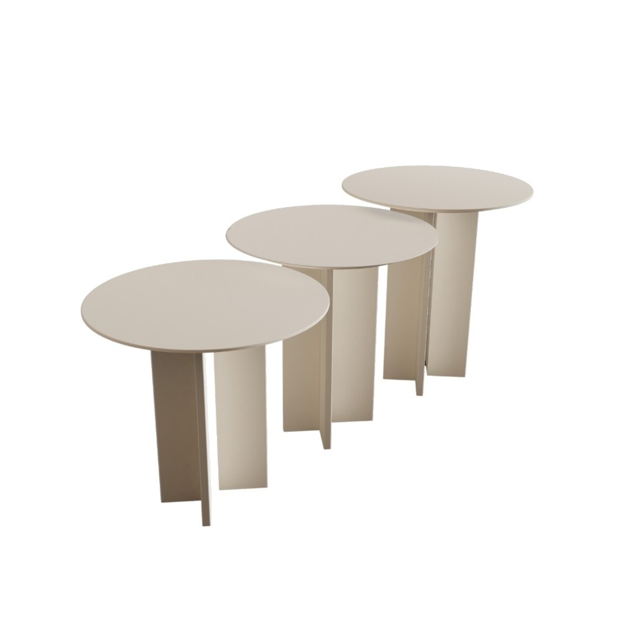 Set masuta de cafea, Rotexa, Leo (55 + 50 + 45), Crem - 2 | YEO
