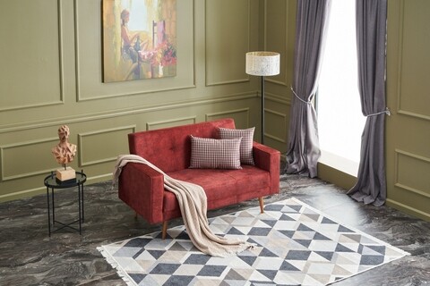 Canapea extensibila Dublin, Balcab Home, 2 locuri, 150x75x90 cm, lemn, rosu 150x75x90 imagine model 2022