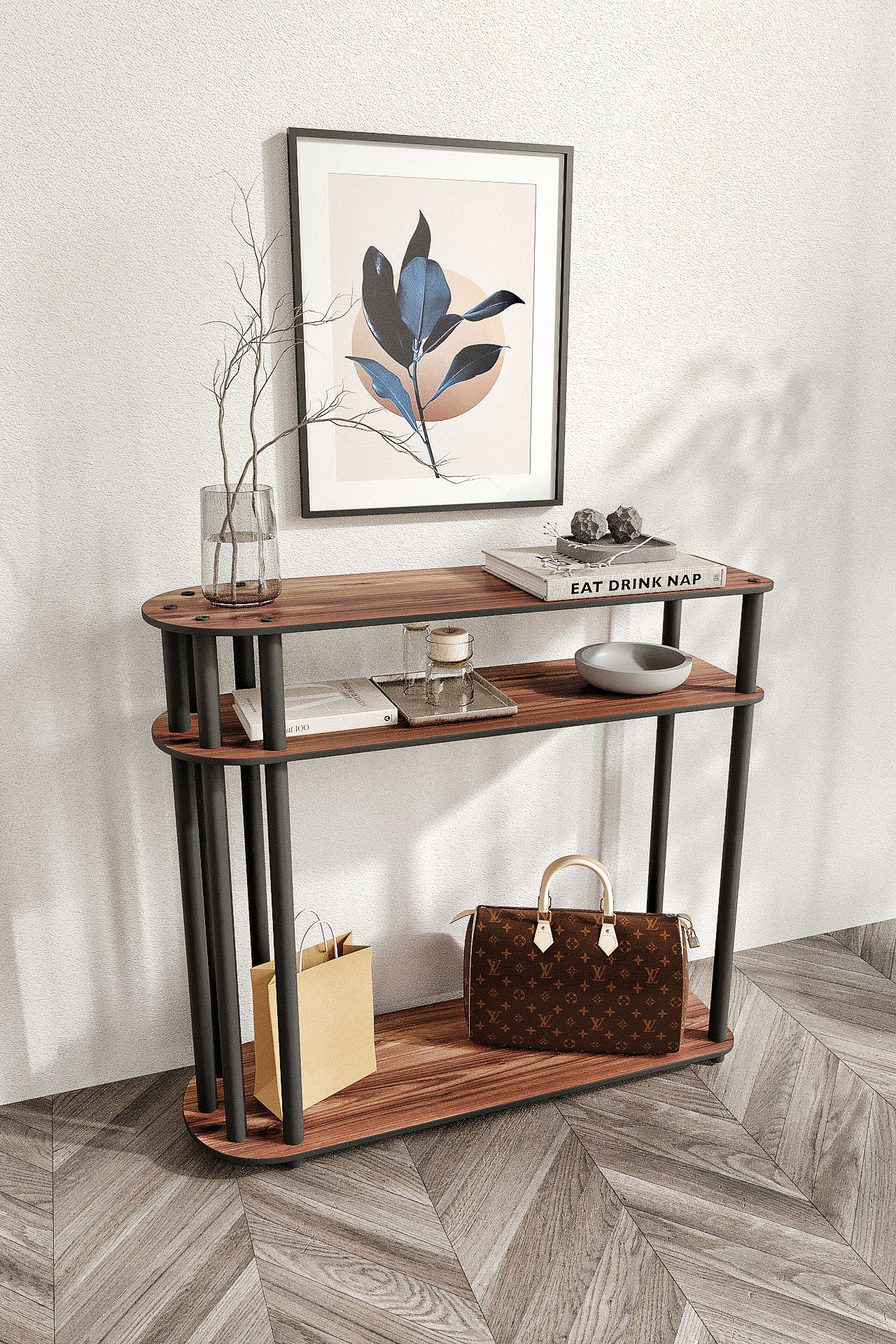 Dulap, Hanah Home, Caprio, 90x30x84 cm, MDF , Maro