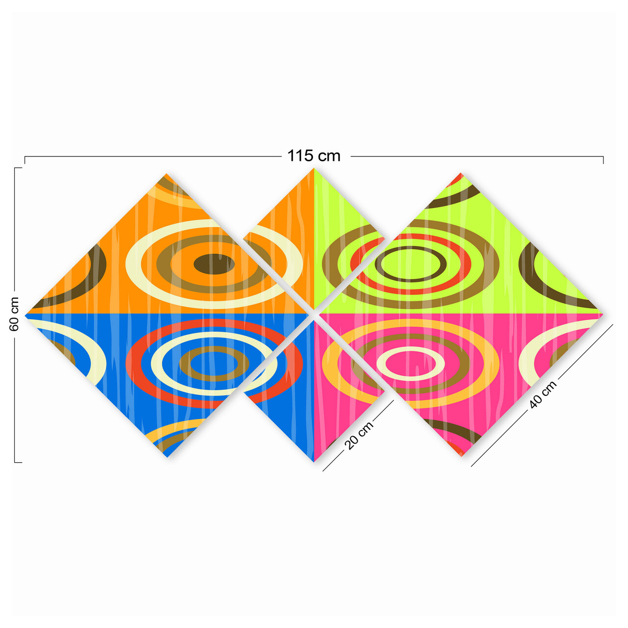 Set 4 tablouri decorative, 4MDF3313401, MDF, Imprimat UV, Multicolor