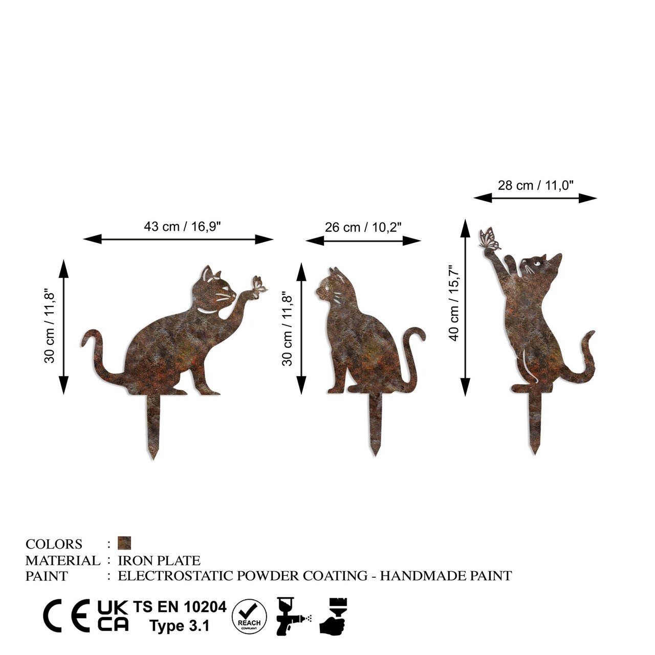 Obiect decorativ de grădină, Fam 13, Maro antichizat - imagine 6