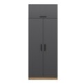 Dulap pentru haine, Minerva, Kale Anthracite, 90x235x52 cm, PAL, Antracit