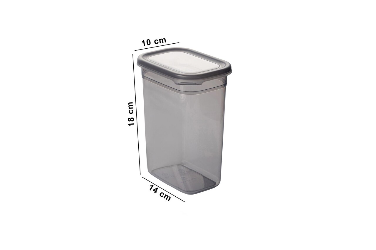 Set recipiente depozitare, Hermia, 964FRM5339, Dimensiune: 14 x 14 x 10 cm / 1150 ml (5 bucăți), Antracit - view 5