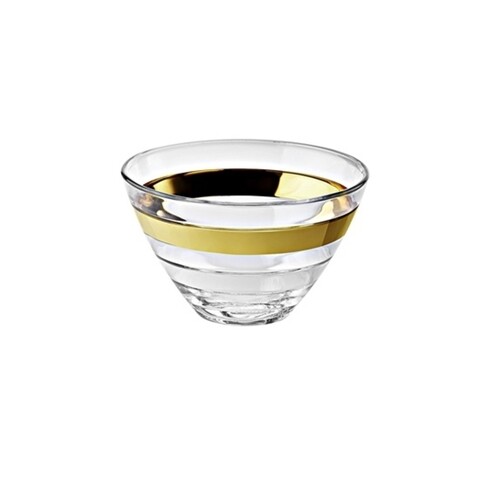 Bol individual, Vidivi, Baguette, H.8.5 cm x D.14 cm, sticla, transparent/auriu mezoni.ro