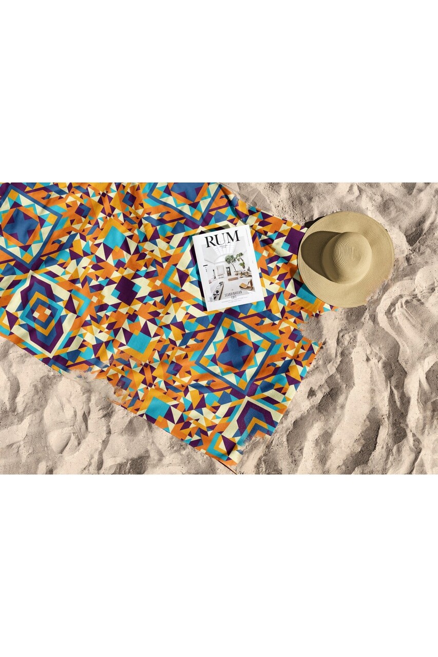 Prosop de plaja, Astacura, Rug 90, 90x150 cm, Poliester/Poliamida, Multicolor