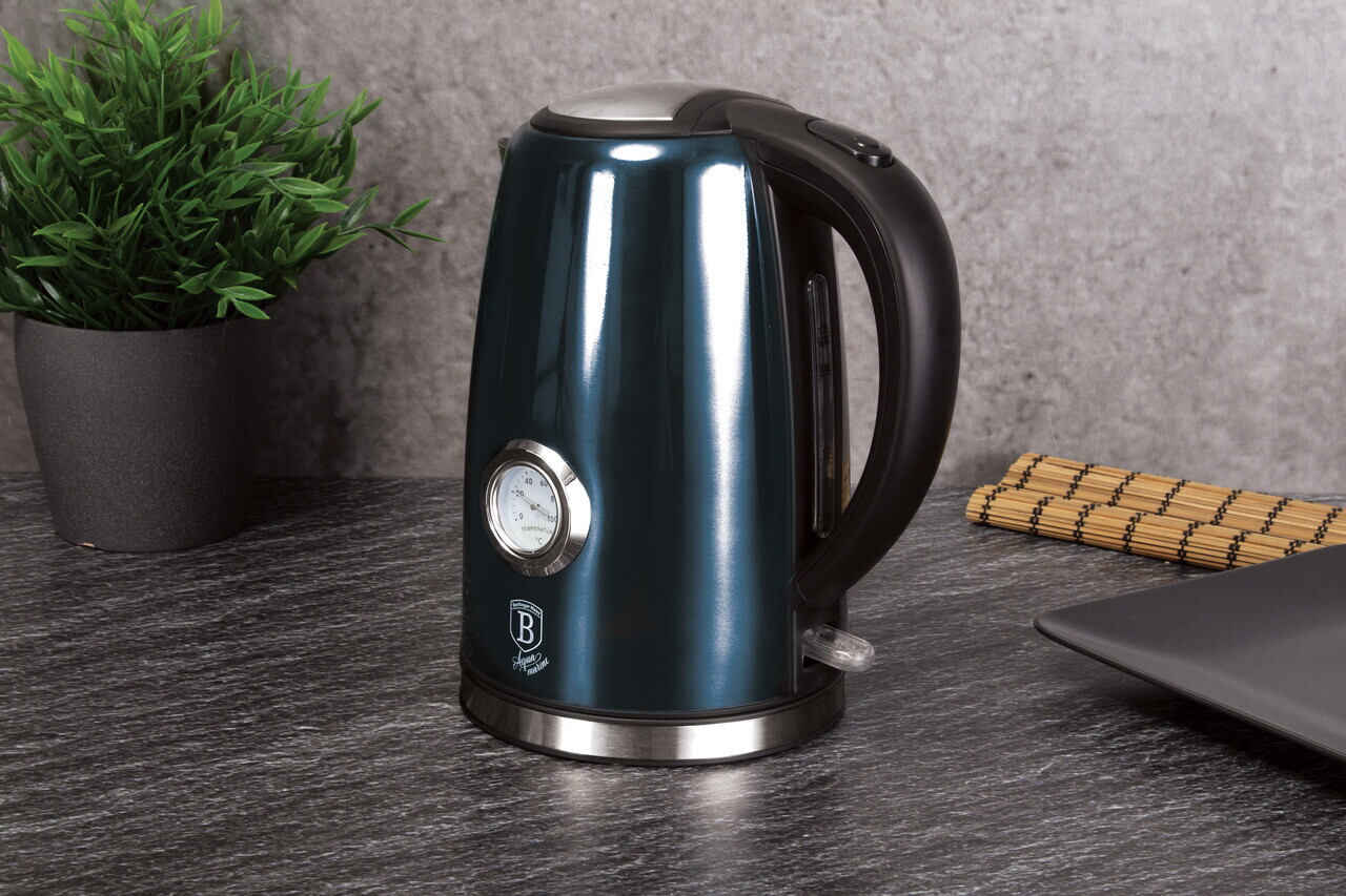 Ceainic electric cu termometru Berlinger Haus, Aquamarine, 1.7 L, inox, blue - imagine 5