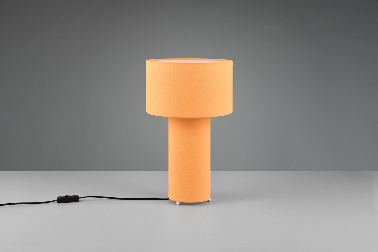 Lampa de masa Bale, TRIO, 24x40 cm, 10W, 2x E27, textil, portocaliu - 2 | YEO