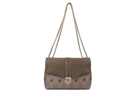 Geanta Beverly Hills Polo Club, 623, piele ecologica, auriu/kaki