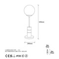 Lampa de masa, Fulgor, 942FLG1854, Metal, Negru/Maro antic