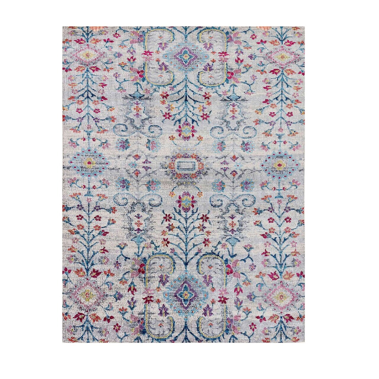 Covor, Woosonıl106, 120x180 cm, Albastru / Portocaliu / Roz / Gri — imaginea 10