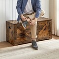 Bancheta cu spatiu depozitare, Vasagle, 100x40x46 cm, PAL, maro rustic