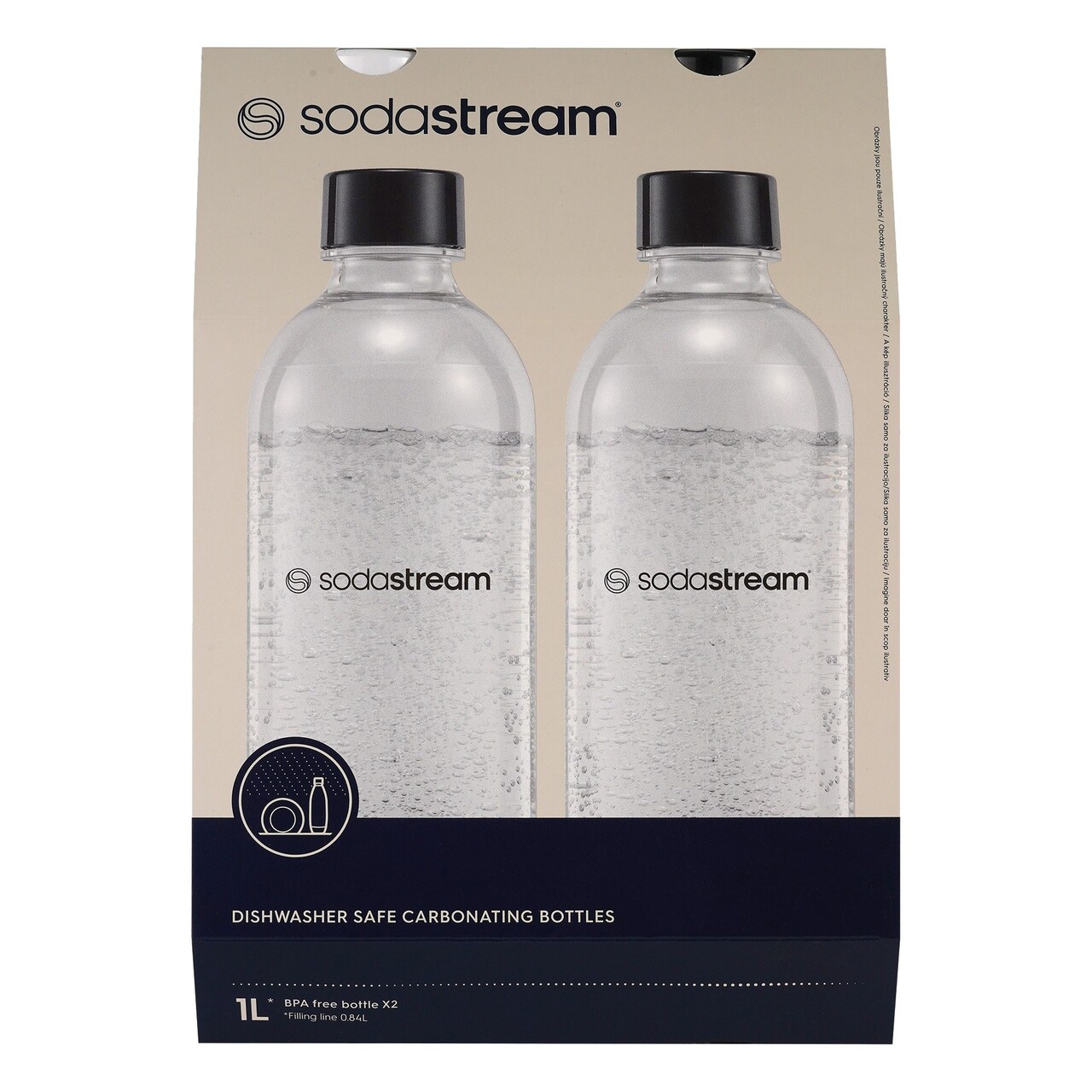 Set 2 sticle carbonatare, plastic, 1L, Alb/Negru - Sodastream - view 2