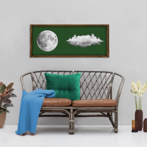 Tablou decorativ, bul009, mdf, imprimat uv, verde / alb / nuc