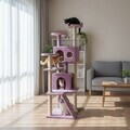 Casă pentru pisici, Paws & Whiskers, Siena, MATERIAL TEXTIL WELSOFT, Roz prafuit