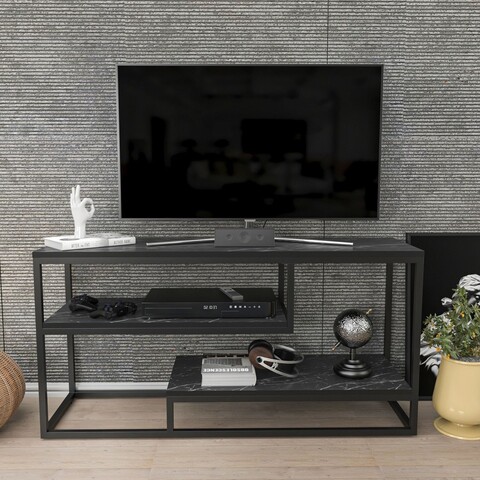Comoda TV, Zena Home, Lorin, Alb/Negru