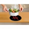 Suport pentru recipiente fierbinti Hot Pepper, Wenko, Ø 20 cm, sticla/silicon, negru/rosu