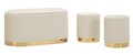 Set bancheta si 2 taburete Shopy, Mauro Ferretti, 80x37x42 cm, 29x35 cm, fier/MDf/poliester, crem/auriu