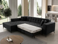Coltar extensibil stanga 4 locuri ELTAP, Sol-21, Solange, 292x196x84 cm, lemn/poliester, gri inchis