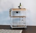 Carucior pentru bucatarie, Wenko, Rustico, 80 x 89.5 x 40 cm, metal/mdf, alb/natur
