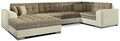 Coltar extensibil stanga 5 locuri ELTAP, Damario, 338x189x78 cm, lemn/poliester, bej inchis/bej deschis