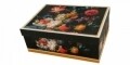 Set 2 cesti cu farfurie Bouquet, Duo, 250 ml, portelan, negru