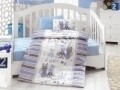 Lenjerie de pat pentru copii, 4 piese, 100% bumbac ranforce, Cotton Box, Hug me