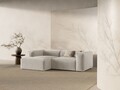 Coltar stanga 2 locuri, Bergamo, Cosmopolitan Design, 244x152x70 cm, tesatura structurata, bej