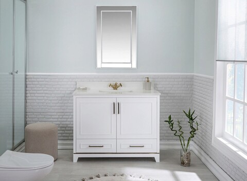 Set mobilier de baie (2 piese), jussara, ontario 42, alb