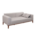 Canapea extensibila cu 3 locuri, Unique Design, 867UNQ1368, Lemn de carpen, Crem