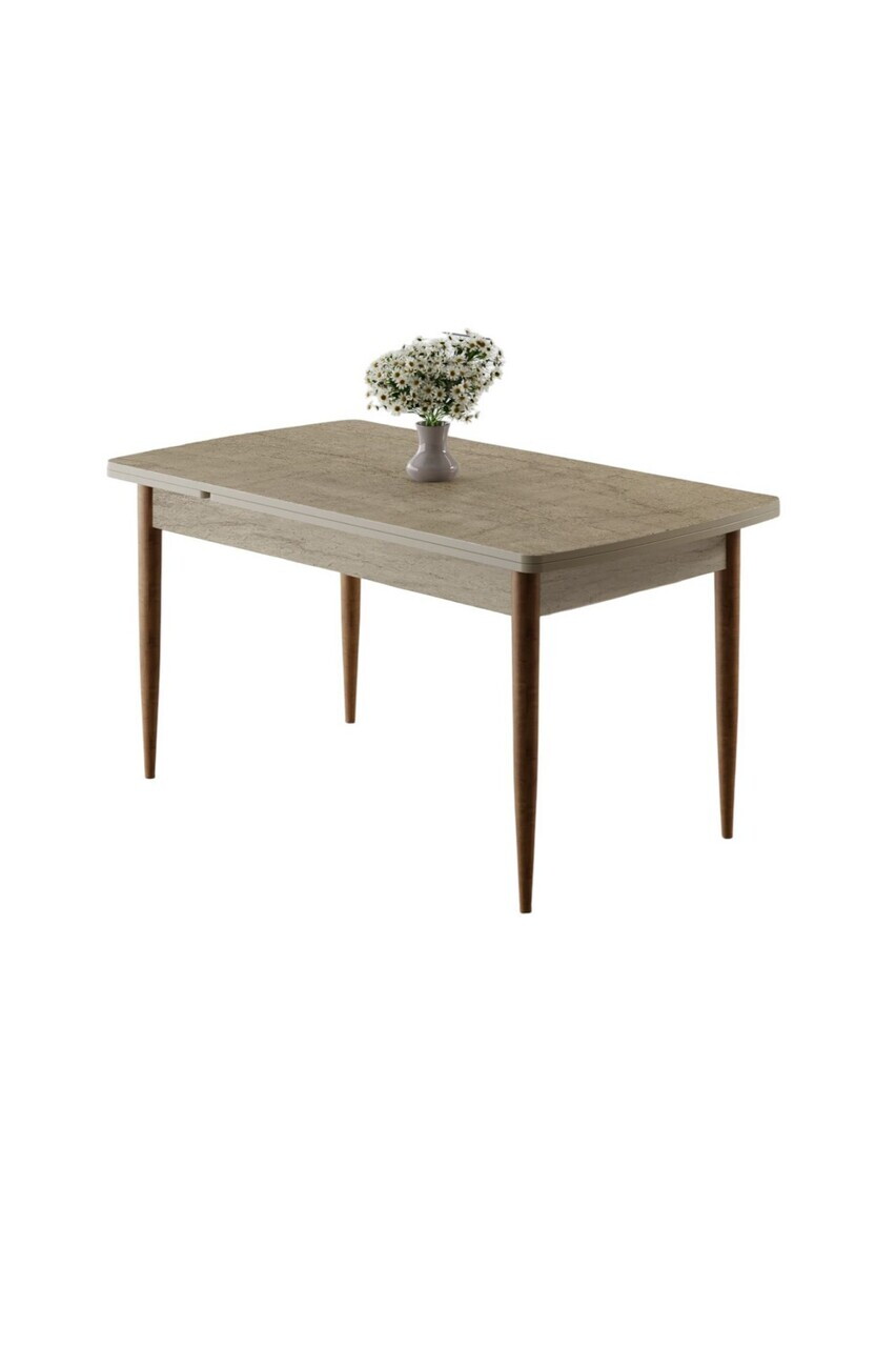 Masa extensibila, Hanah Home, Nola, 77x78x130 cm, Travertin / Maro — imaginea 2