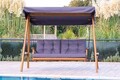 Balansoar de gradina 2 locuri, Swingo, Pera 2000, 203x116x180 cm, Cadru: 100% MID, Antracit