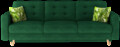 Canapea extensibila 3 locuri ELTAP, Ask06, Asgard, 233x92x93 cm, lemn/poliester, verde