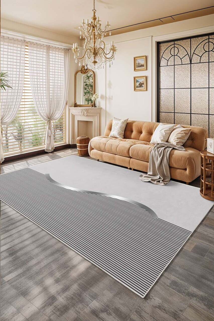 Covor, Sftkece036, 80x120 cm, Poliester, Gri — imaginea 3