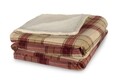 Patura fleece cu blanita Carouri, Heinner Home, 200x220 cm, 100% poliester, bej