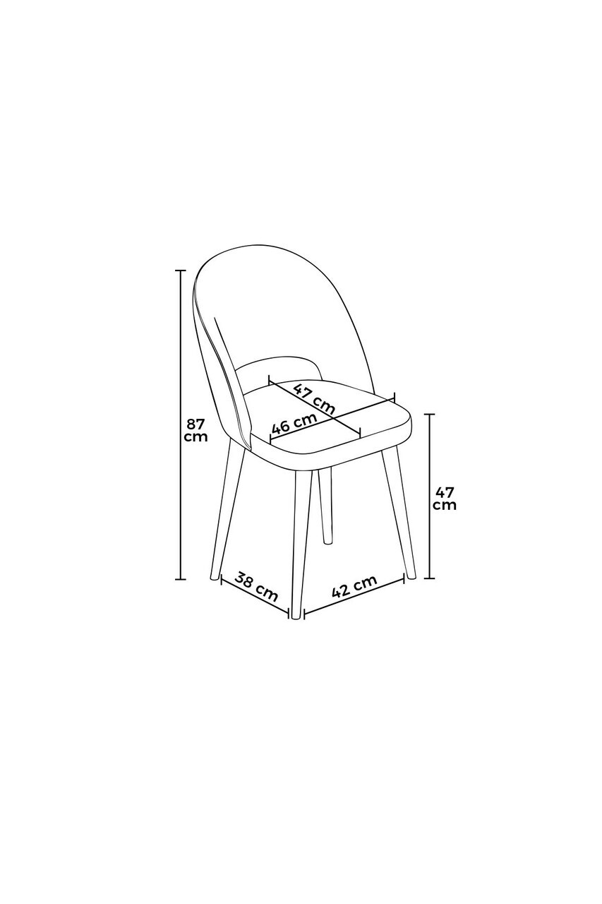 Set scaune 2 piese, Hanah Home, Pane, Gri / Auriu — imaginea 3